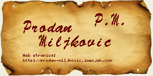 Prodan Miljković vizit kartica
